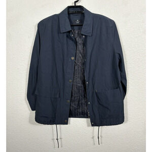 Basler Sport Jacket Womens Size 40 Navy Blue Acetate Blend Zip Snap Front